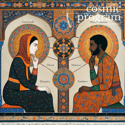 73°, South Node in Gemini, Persian Miniature Painting artwork