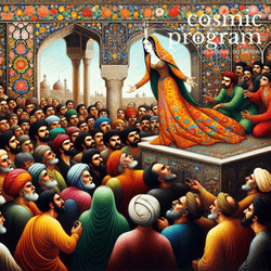 75°, Pluto in Gemini, Persian Miniature Painting artwork