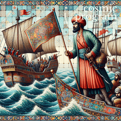 90°, Pluto in Cancer, Persian Miniature Painting artwork