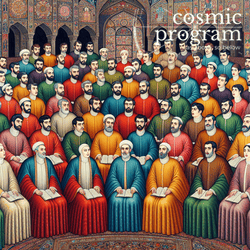 136°, Moon in Leo, Persian Miniature Painting artwork