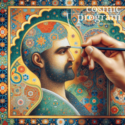 150°, North Node in Virgo, Persian Miniature Painting artwork