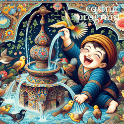 201°, Sun in Libra, Persian Miniature Painting artwork