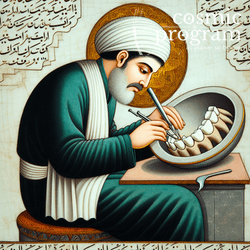 218°, South Node in Scorpio, Persian Miniature Painting artwork