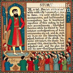 309°, Uranus in Aquarius, Persian Miniature Painting artwork