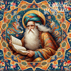 323°, North Node in Aquarius, Persian Miniature Painting artwork