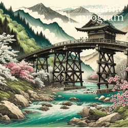 267°, North Node in Sagittarius, Traditional Japanese Art artwork