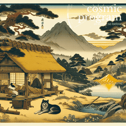 316°, Moon in Aquarius, Traditional Japanese Art artwork