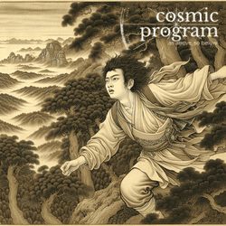 86°, South Node in Gemini, Traditional Chinese Art artwork