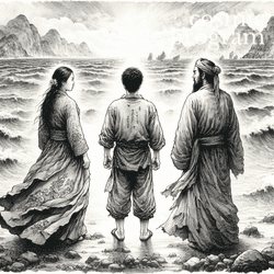 113°, Chiron in Cancer, Traditional Chinese Art artwork