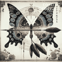 180°, Moon in Libra, Traditional Chinese Art artwork