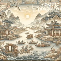 215°, Moon in Scorpio, Traditional Chinese Art artwork