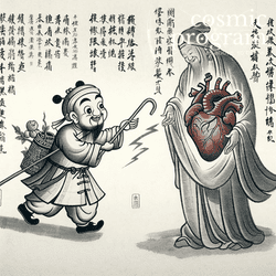 246°, Lilith in Sagittarius, Traditional Chinese Art artwork