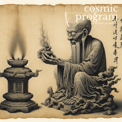 250°, North Node in Sagittarius, Traditional Chinese Art artwork