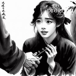252°, South Node in Sagittarius, Traditional Chinese Art artwork