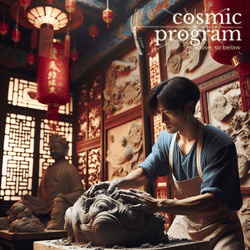 266°, North Node in Sagittarius, Traditional Chinese Art artwork