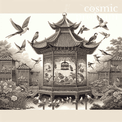 297°, Chiron in Capricorn, Traditional Chinese Art artwork