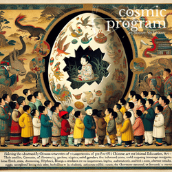 306°, Moon in Aquarius, Traditional Chinese Art artwork