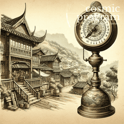 312°, Moon in Aquarius, Traditional Chinese Art artwork