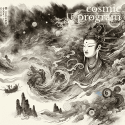 352°, Midheaven in Pisces, Traditional Chinese Art artwork