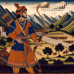68°, Lilith in Gemini, Indian Phad Painting artwork