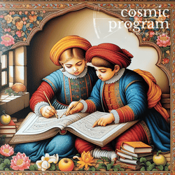 74°, Lilith in Gemini, Indian Phad Painting artwork