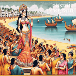 89°, Uranus in Gemini, Indian Phad Painting artwork