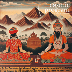 282°, Jupiter in Capricorn, Indian Phad Painting artwork
