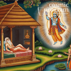 303°, Ascendant in Aquarius, Indian Phad Painting artwork