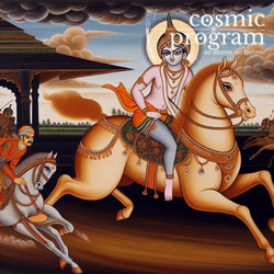 338°, Jupiter in Pisces, Indian Phad Painting artwork