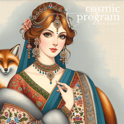 343°, Lilith in Pisces, Indian Phad Painting artwork
