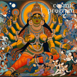 352°, Chiron in Pisces, Indian Phad Painting artwork