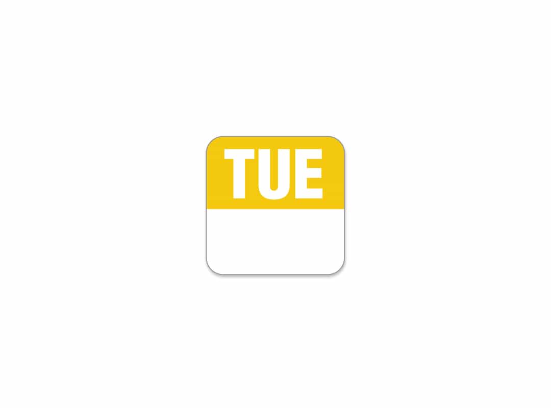 6002 - 25mm Tuesday Day label