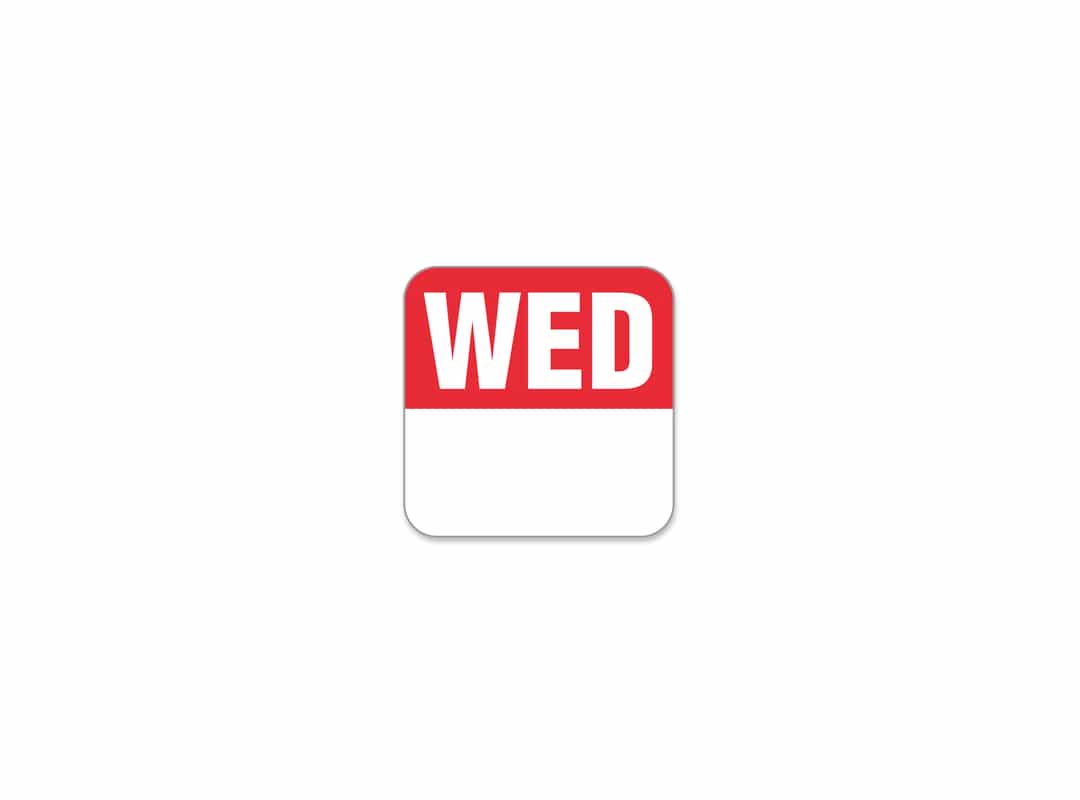 6003 - 25mm Wednesday Day label