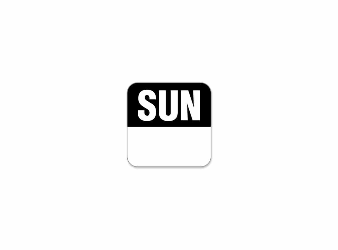 6007 - 25mm Sunday Day label