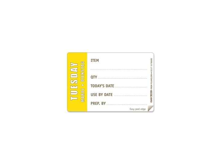 4002 - Tuesday Easy Peel DayPrep Labels