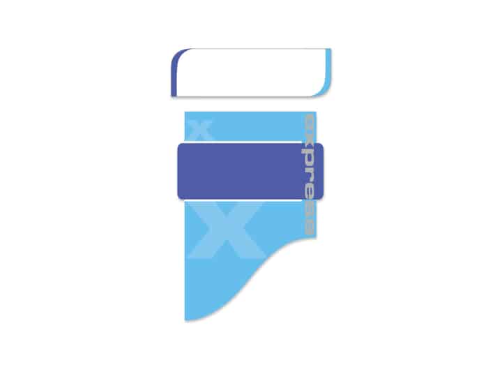 EXP002 - Express Blue Small 8 p/s Label(This Product Is Being Discontinued - Order Now While Stock Lasts)
