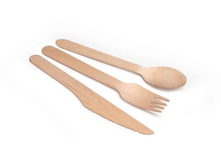CUT004 - Knife, Fork & Spoon Wooden Cutlery Set (1000 of each item)