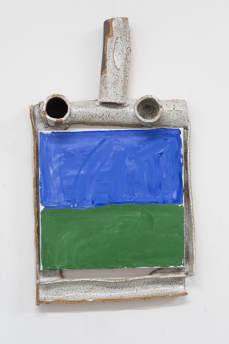 JW I See a Landscape 2025 oil on linen glazed stone 72x41x12cm