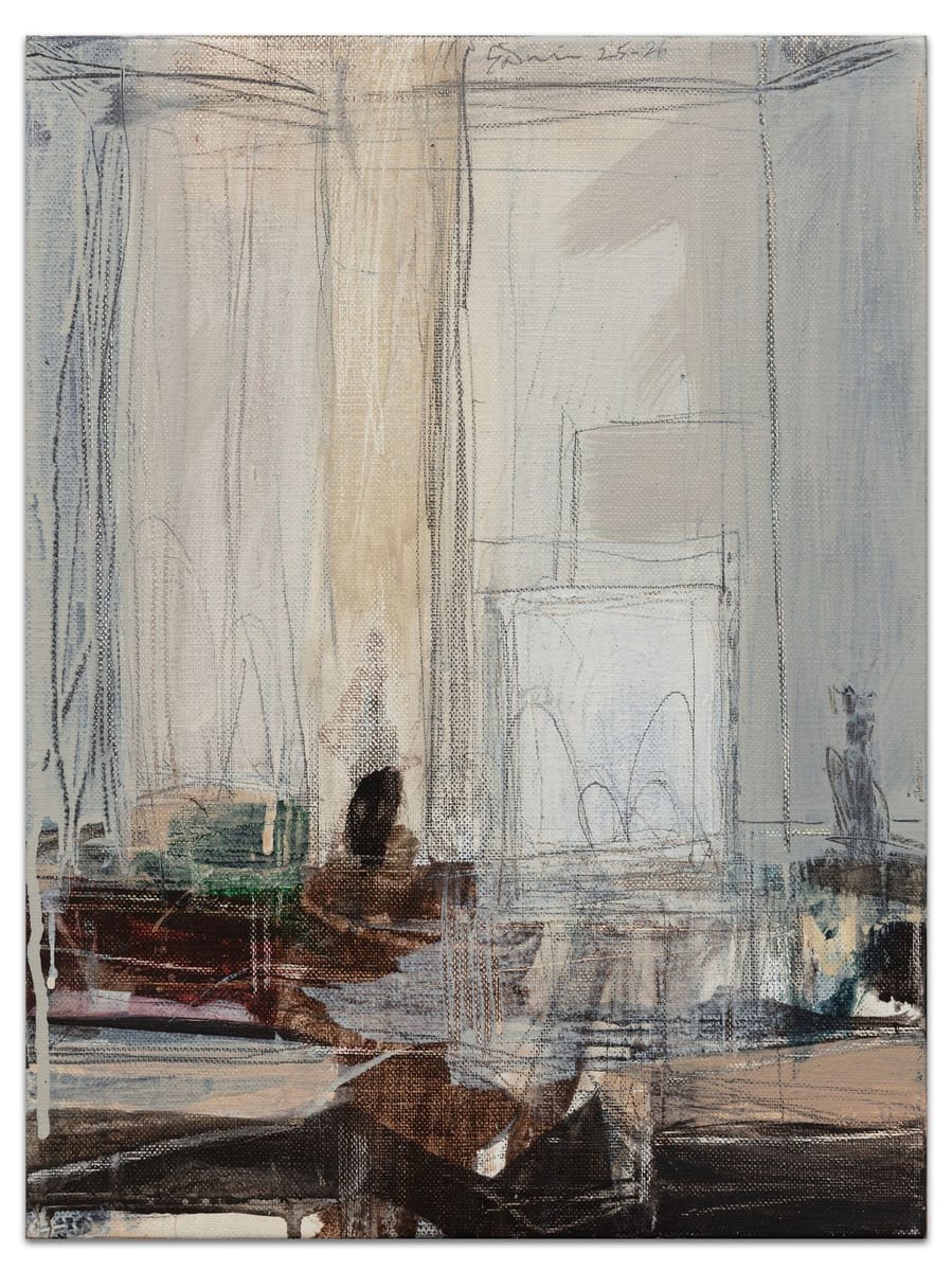 Peter Godwin - Studio with Mountain Study
