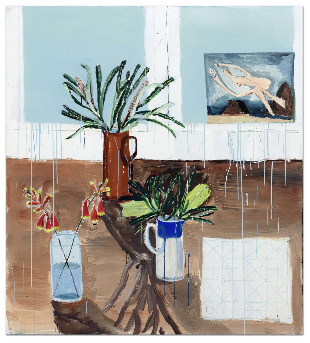 Sally Anderson - Bells and banksias with PP's bather with a beach ball (1928) and Olley's absent cushion