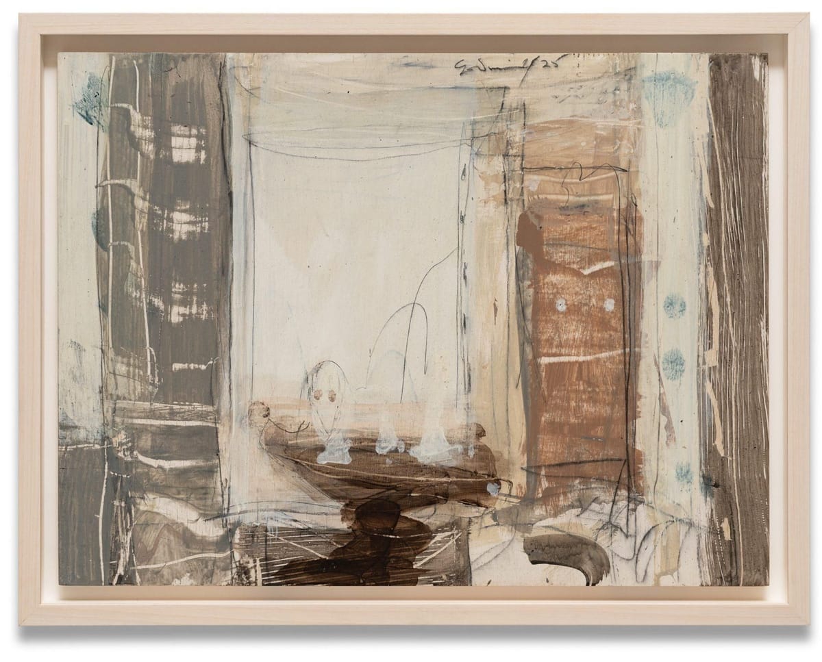 Peter Godwin - Studio with Two Highland Shields