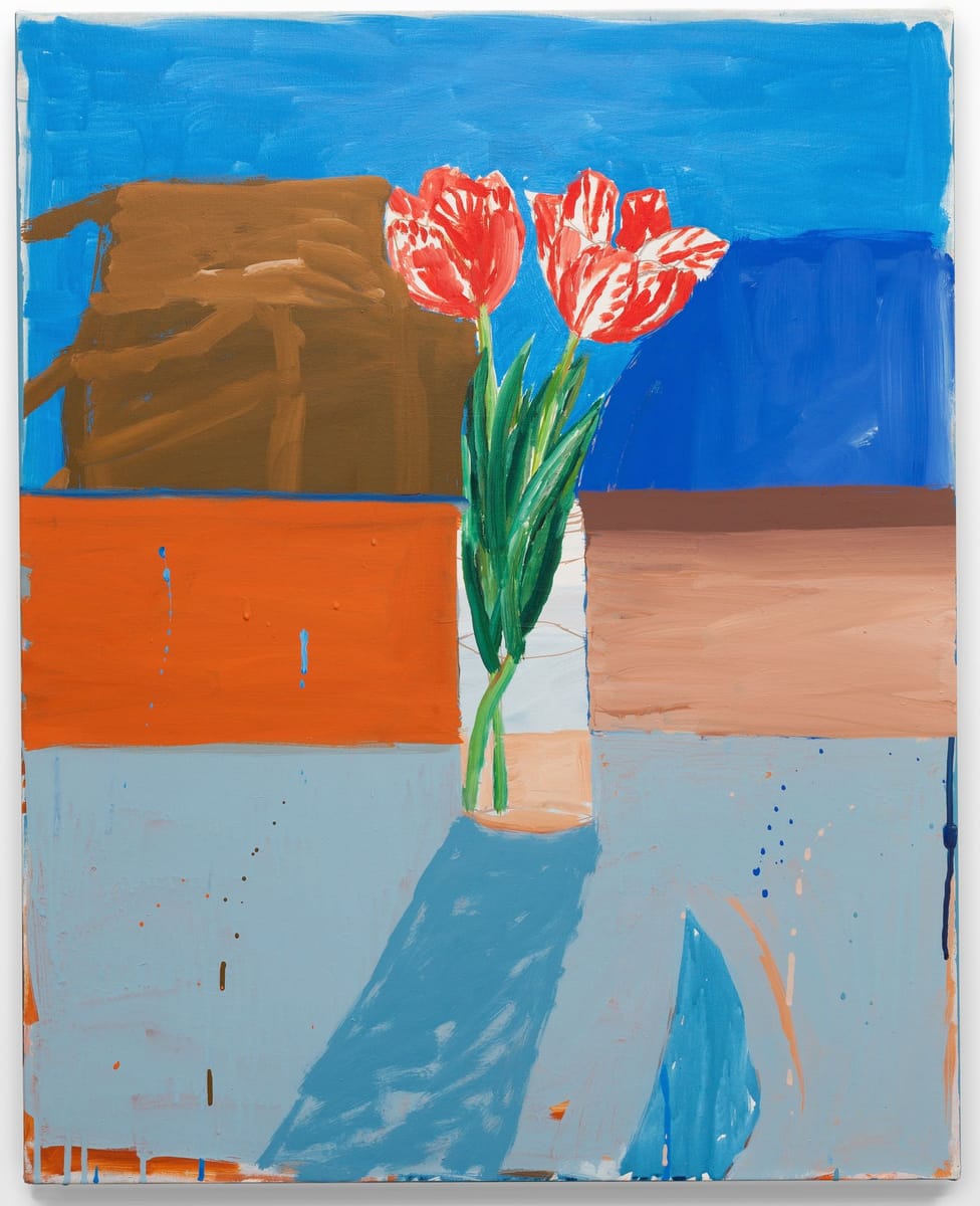 Cad Red Tulips with H's SL Shadow and Sirius Building by Sally Anderson