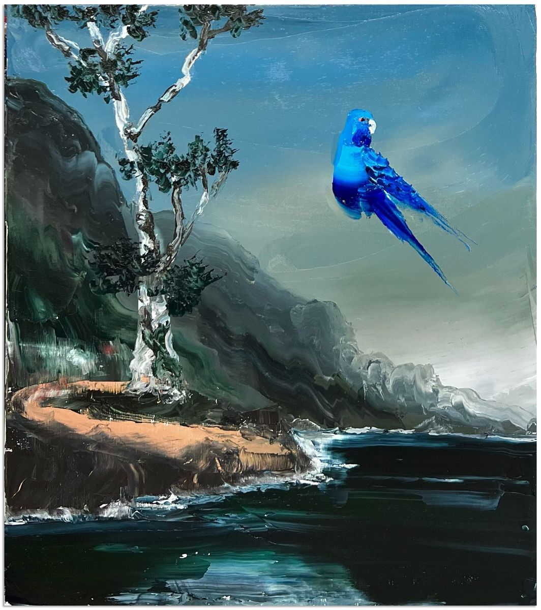 Blue Bird, Rococo Landscape by Paul Ryan