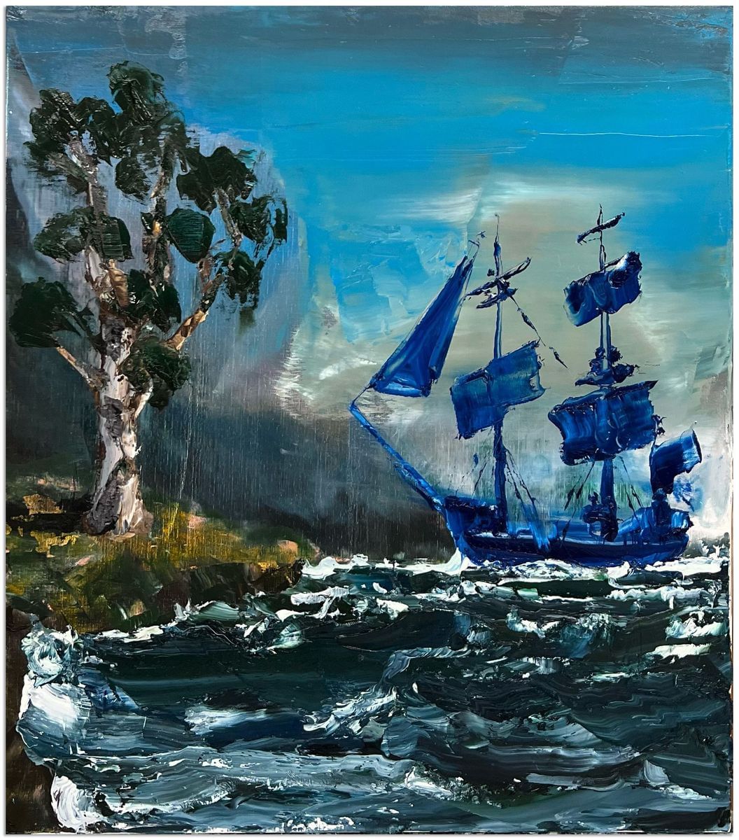 Blue Ship, Windy Shore by Paul Ryan