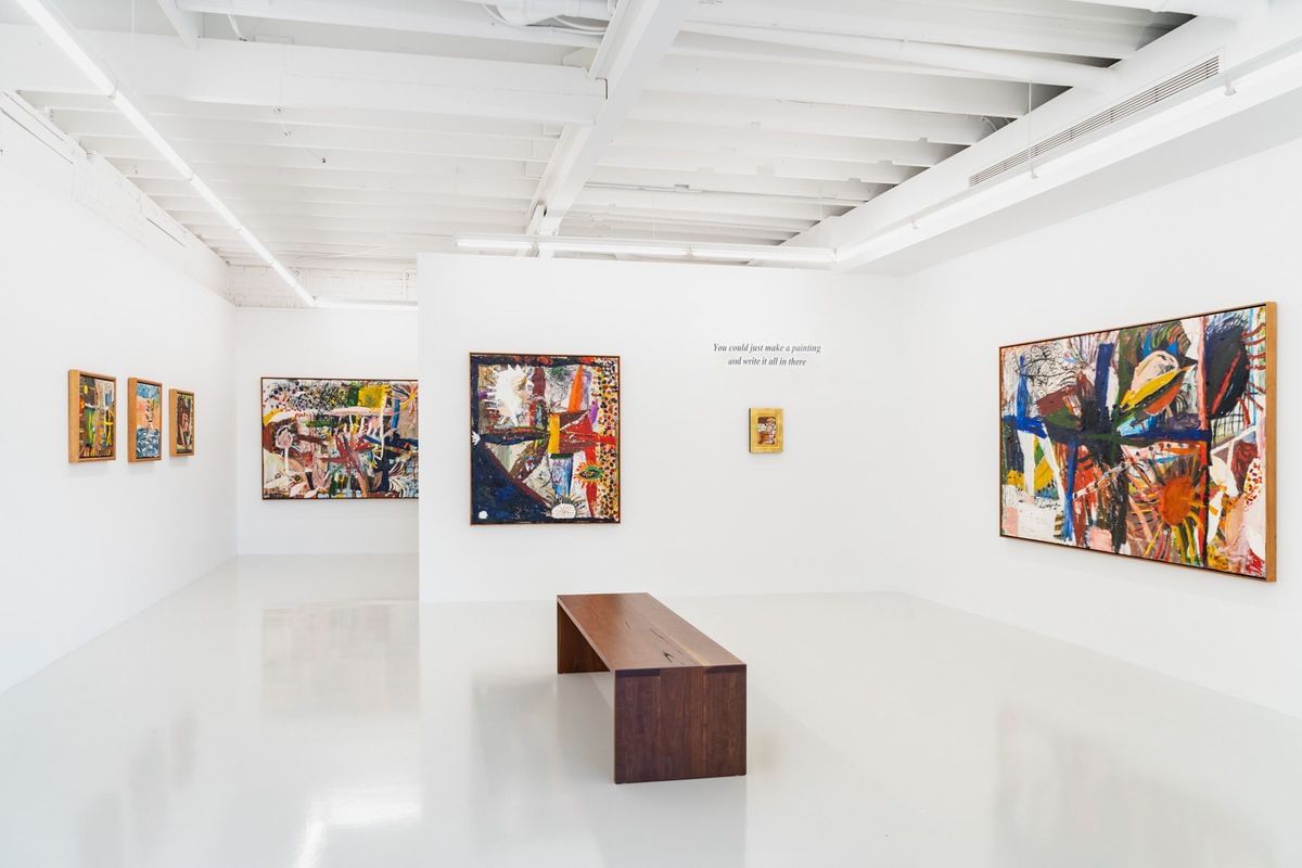 INSTALLATION VIEW 'You Could Just Make a Painting and Write it all in There — New Paintings from the Slip Room'