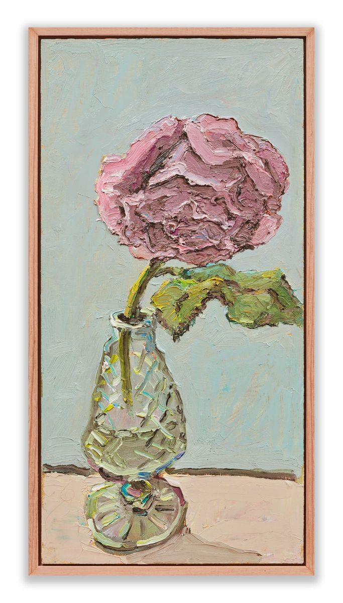 Jane Guthleben - Rose at Mum's in a Crystal Vase