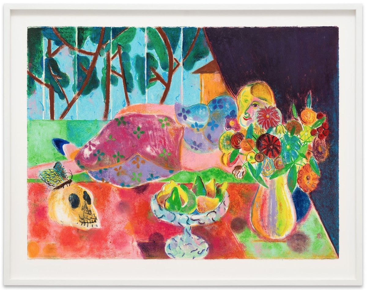 Rhys Lee - Reclining with Skull, Pears & Flowers (After Matisse)