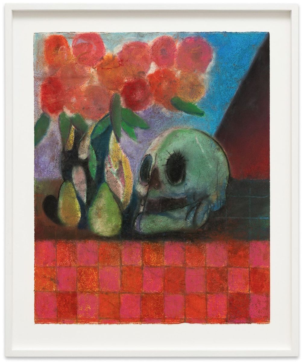 Rhys Lee - Still Life with Flowers, Pears & Skull
