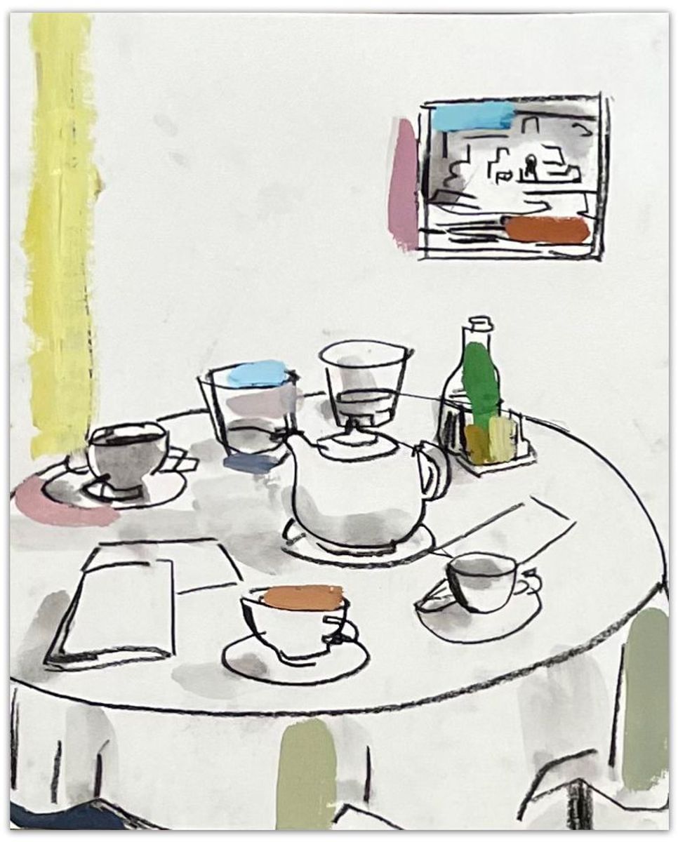 John Bokor - Colour study for Cafe Table