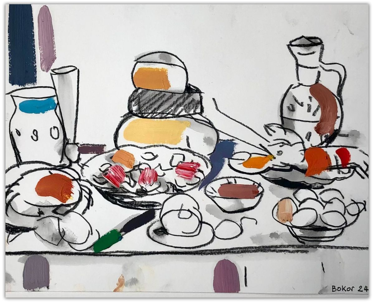 John Bokor - Colour study for Dutch Feast